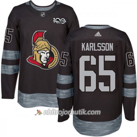 Män Ishockey Ottawa Senators Tröja Erik Karlsson 65 1917-2017 100th Anniversary Adidas Svart Authentic